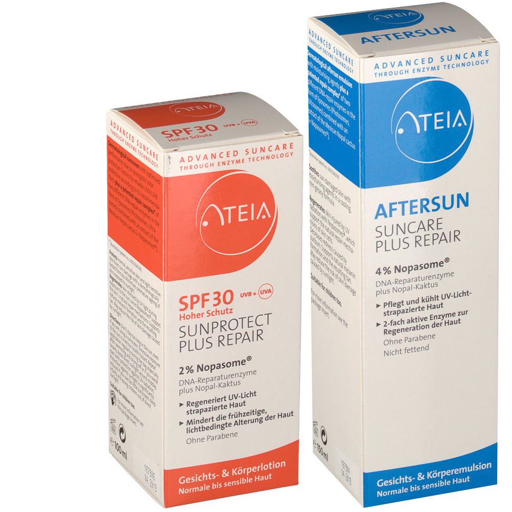 Image of ATEIA® Aftersun Suncare Plus Repair 150 ml + ATEIA® SPF 30 Sunprotext Plus Repair 100 ml