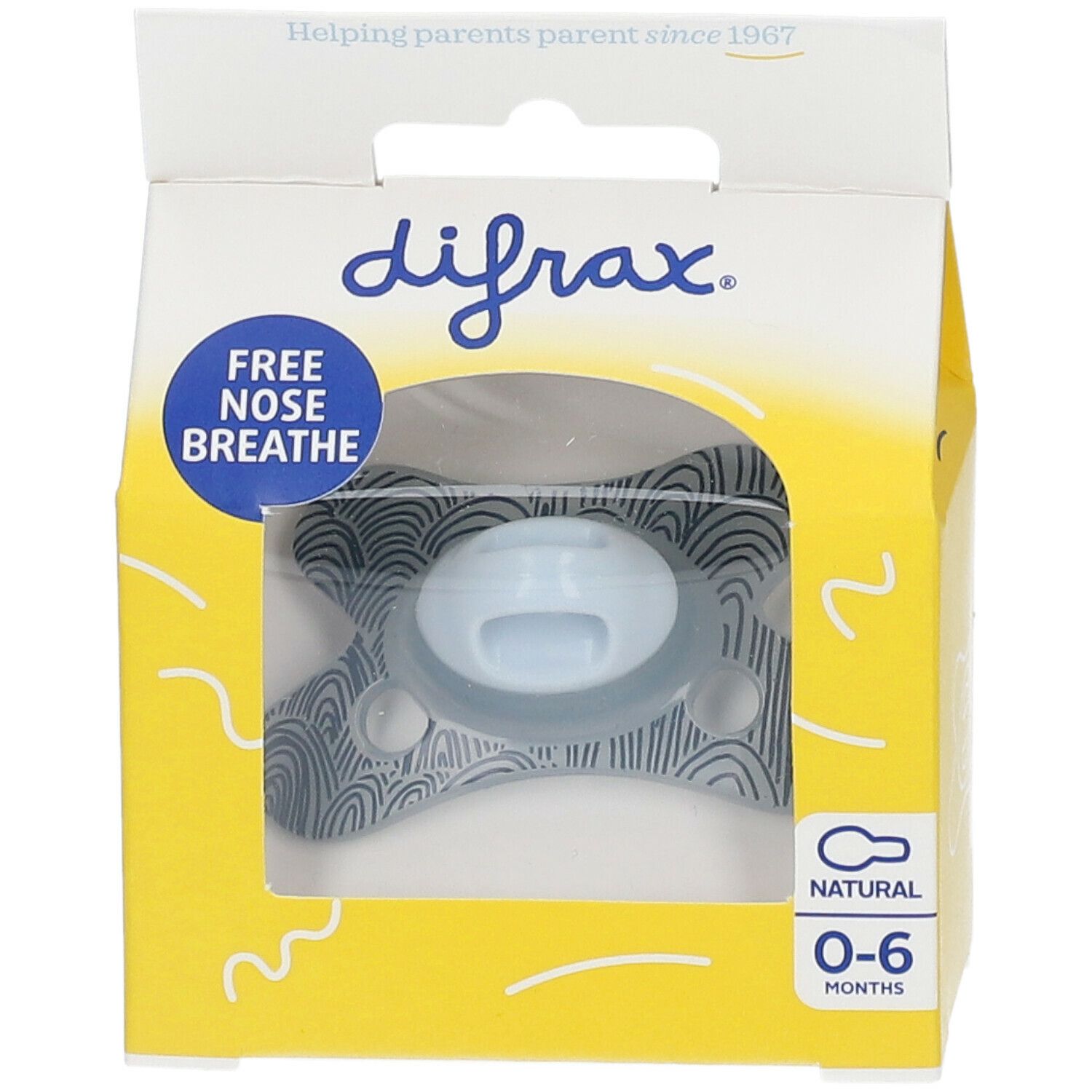 Sucette Difrax dental mini 0-6 mois bleu : : Bébé et