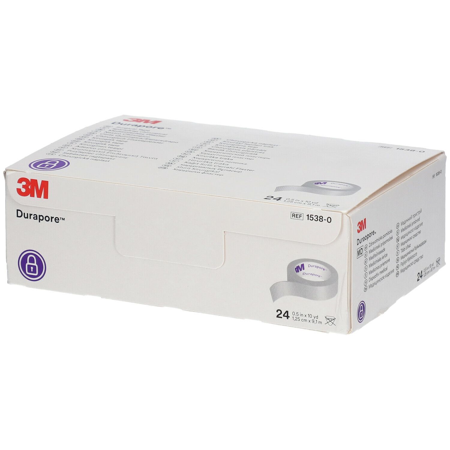 3M™ Durapore™ medizinische Pflaster 1,25 cm x 9,1 m