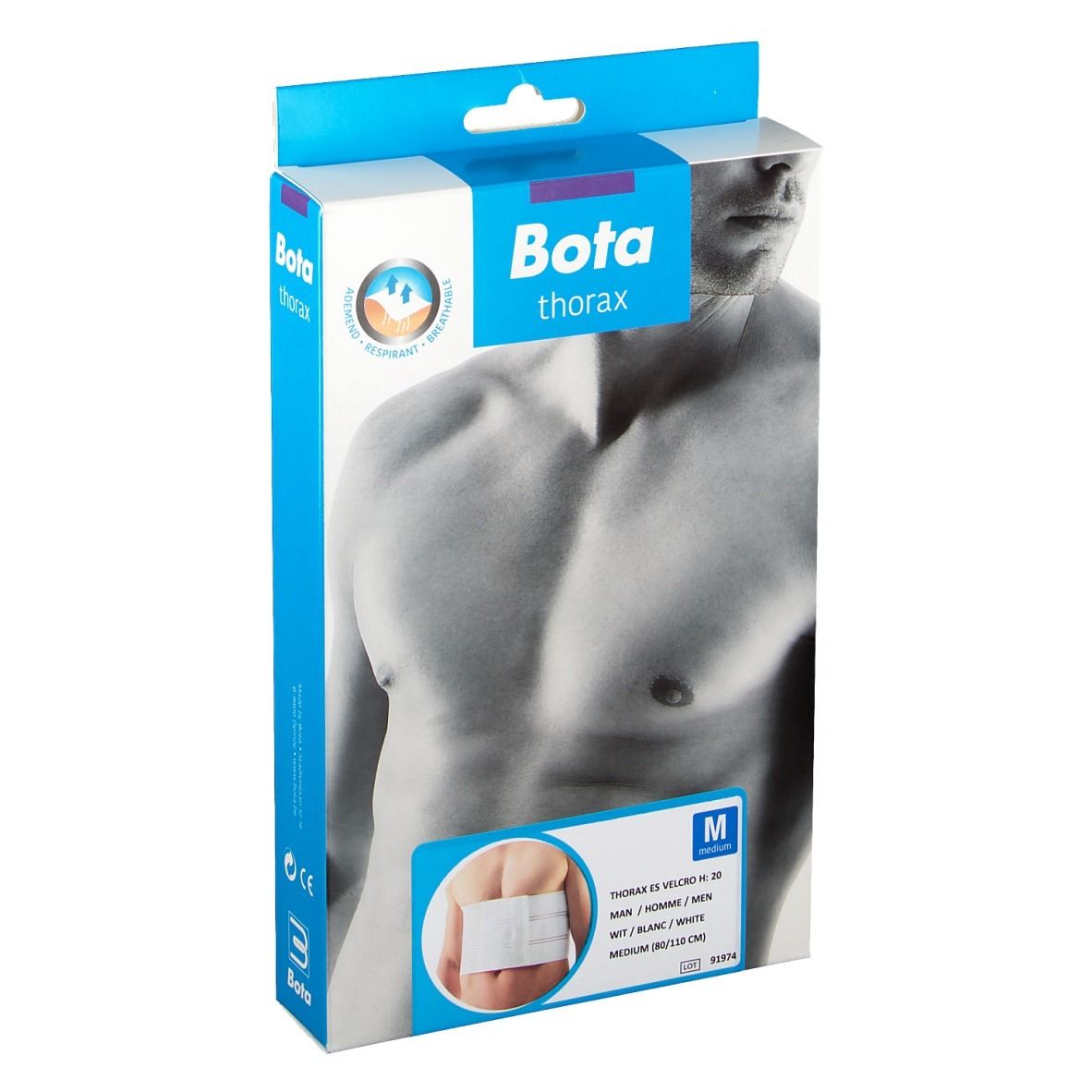 Bota Thorax ES Homme Velcro Blanc Medium H: 20