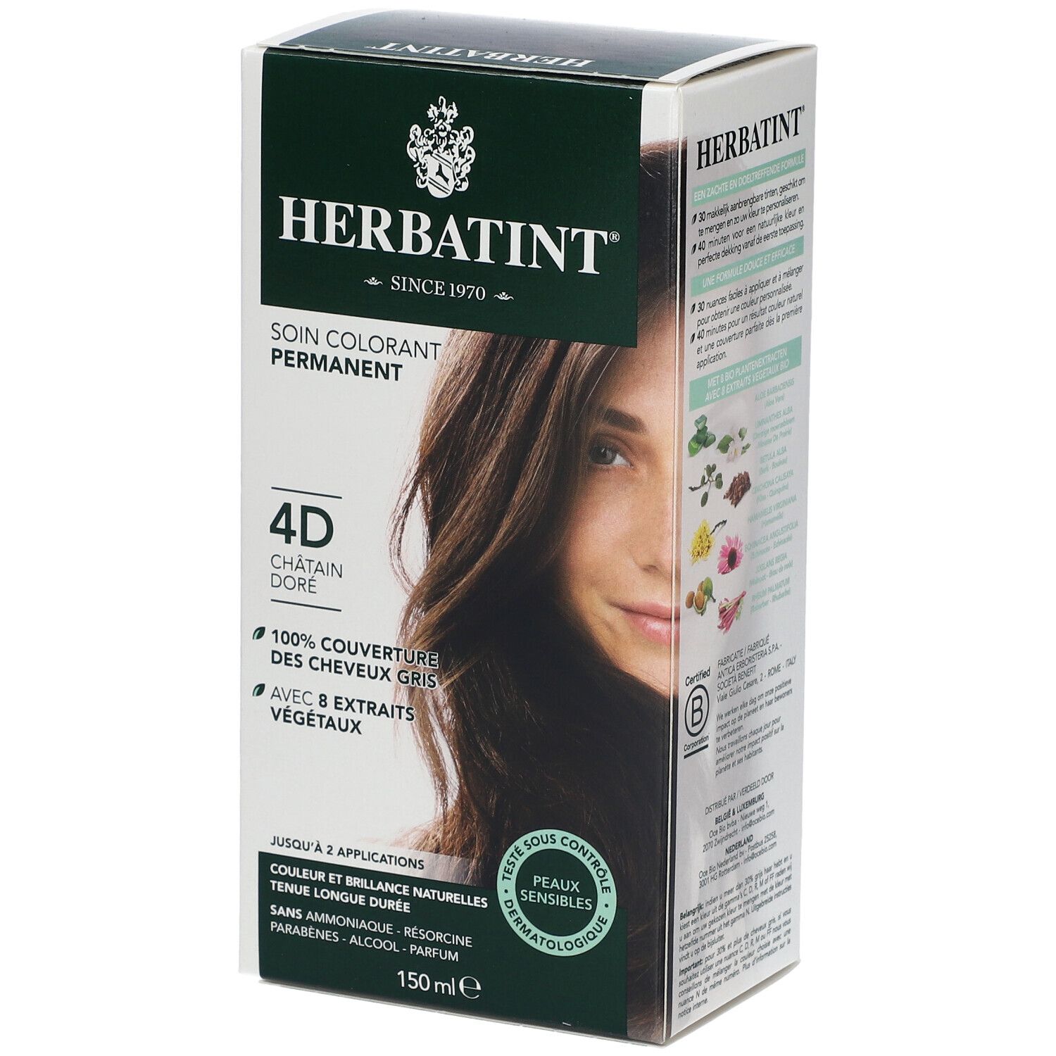 Image of HERBATINT® 4D golden Kastanienbraun golden Blond permanent Haar Coloration