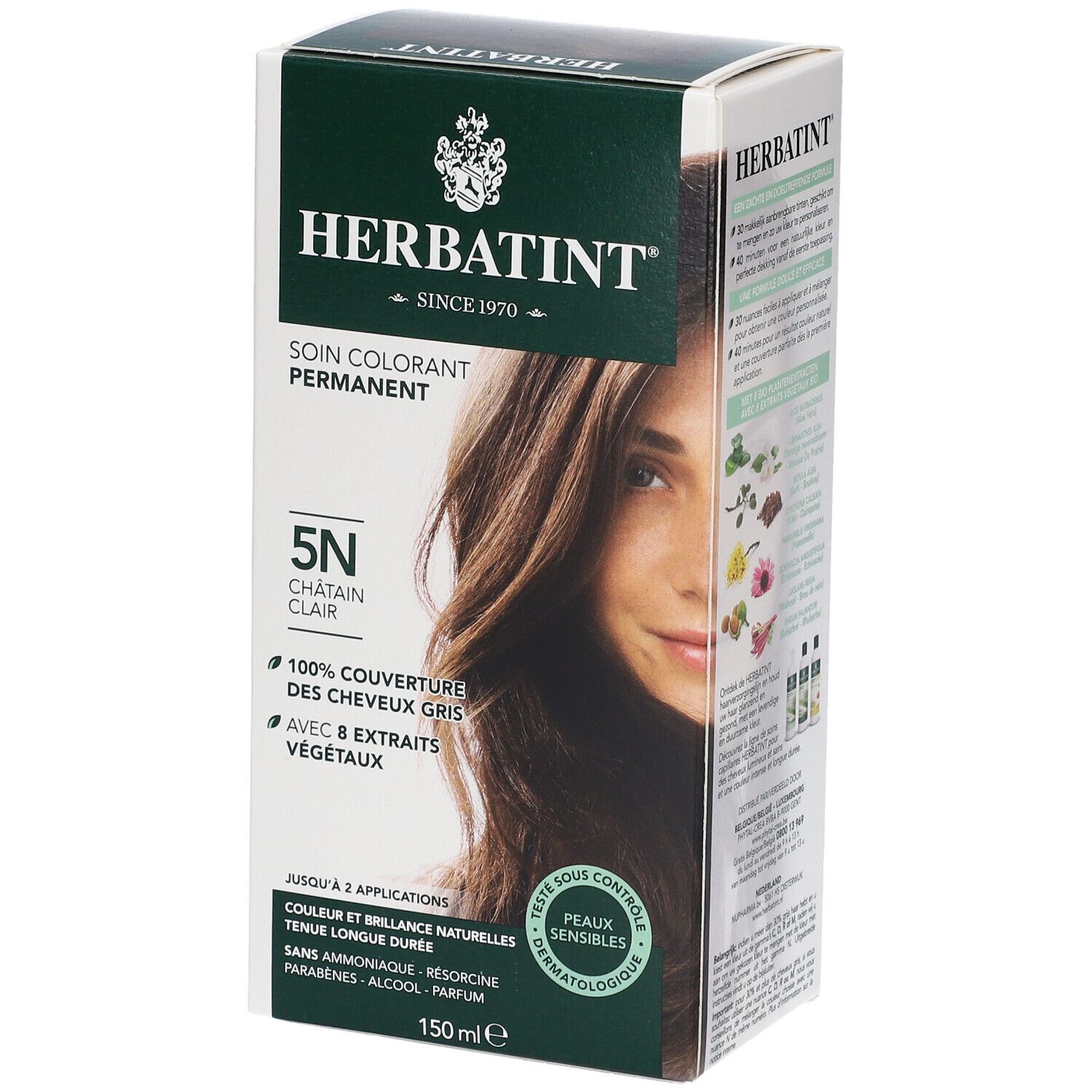 Herbatint Soin colorant permanent Châtain clair 5N