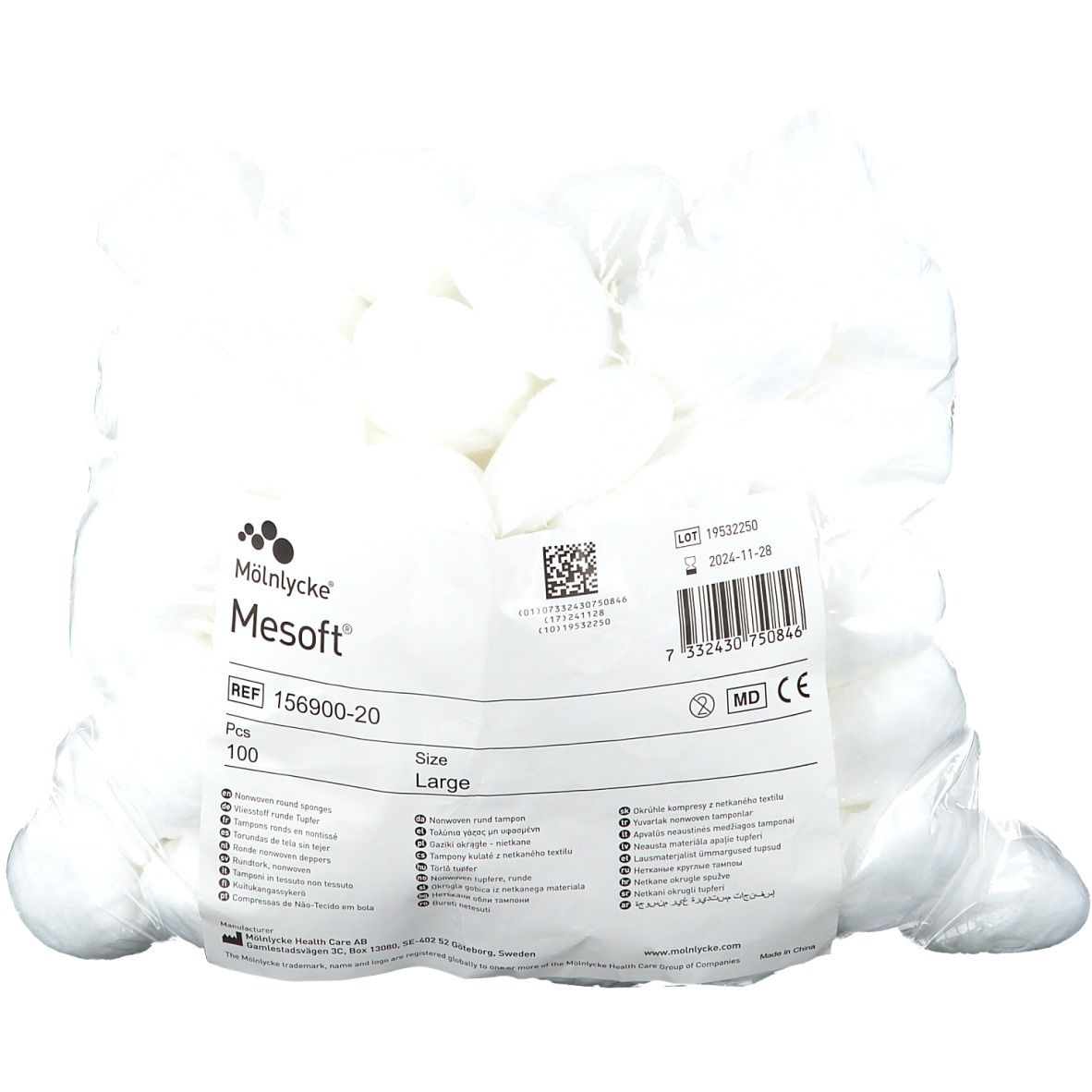 Mesoft® Runde Tupfer aus Vliesstoff steril 4,5 cm