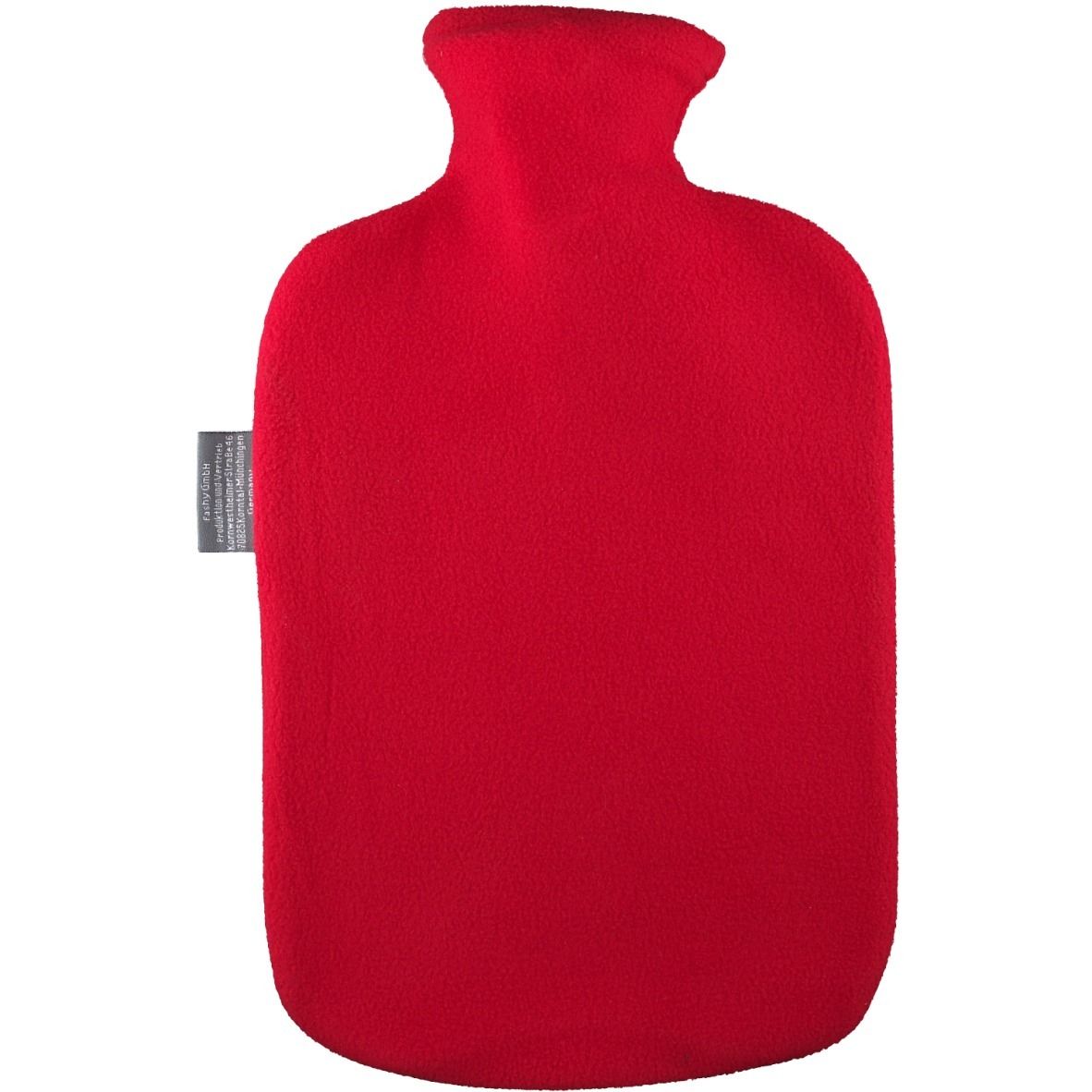 Fashy Wärmflasche mit Vliesbezug Kirschrot 2 Liter