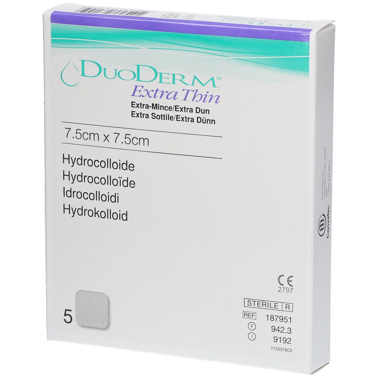 Image of DuoDerm™ Extra Thin Hydroklo 75 x 75 cm steril