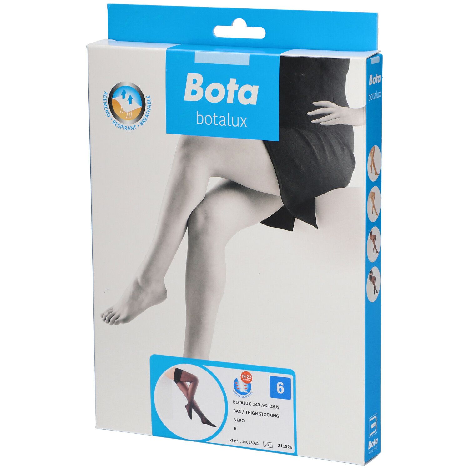 Bota Botalux Stützstrümpfe 140 DEN solide Stütze AG+P schwarz Gr. 6 42/43