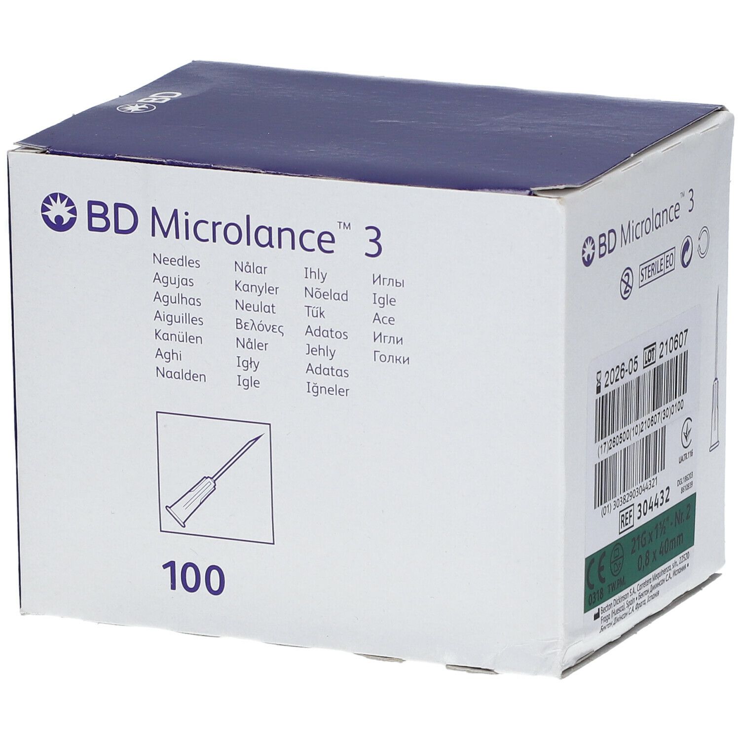Image of BD Microlance™ 3 Nadeln 21 G 1/2 RB 0,8 x 40 mm grün