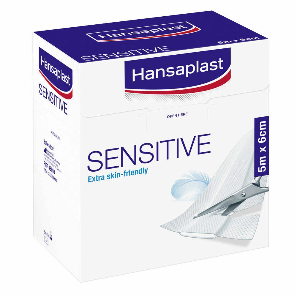 Image of Hansaplast Sensitive Besonders Hautfreundlich Pflaster 6 cm x 5 m