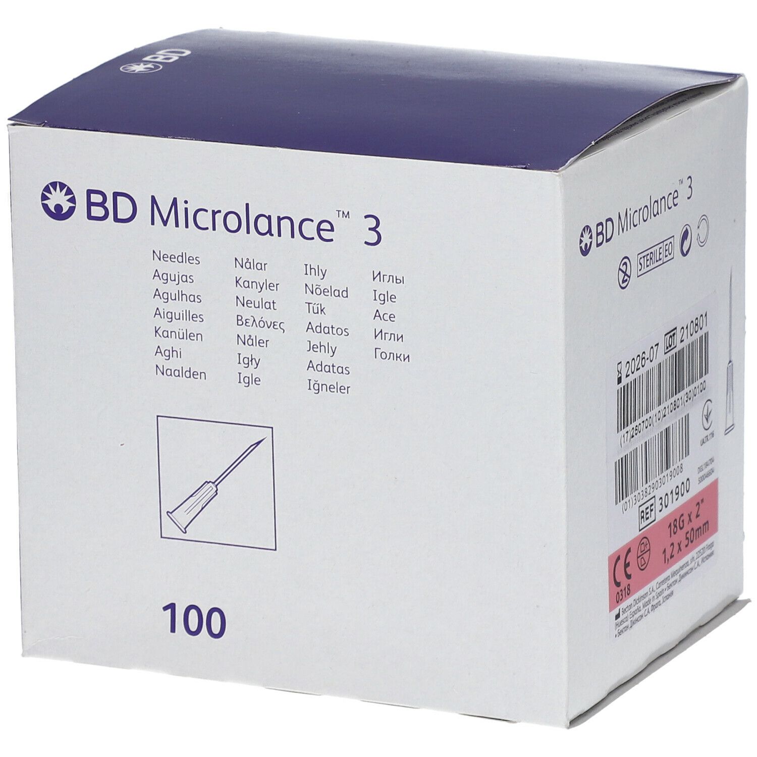 Image of BD Microlance™ 3 Nadeln 18 G 2 1,2 x 50 mm orange