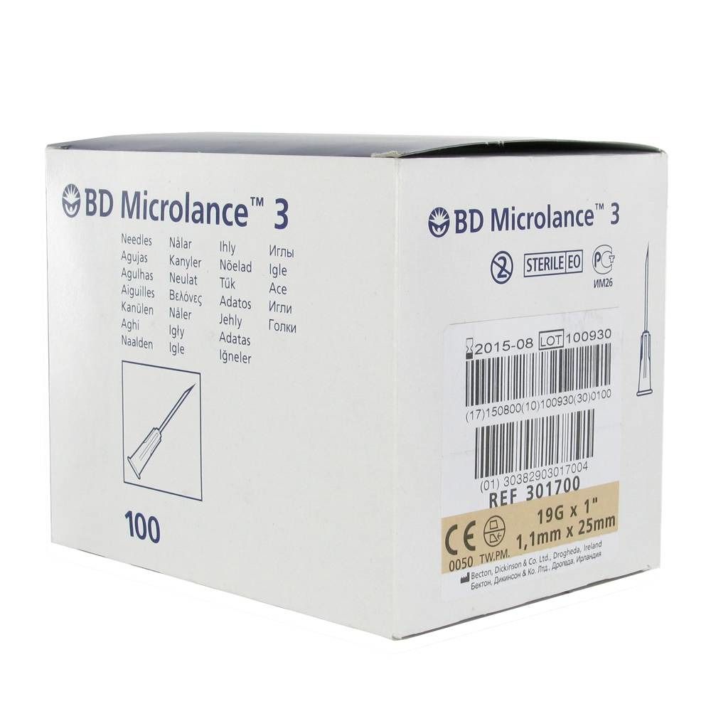 Image of BD Microlance™ 3 Nadeln 19G 1 1,1 x 25 mm Creme