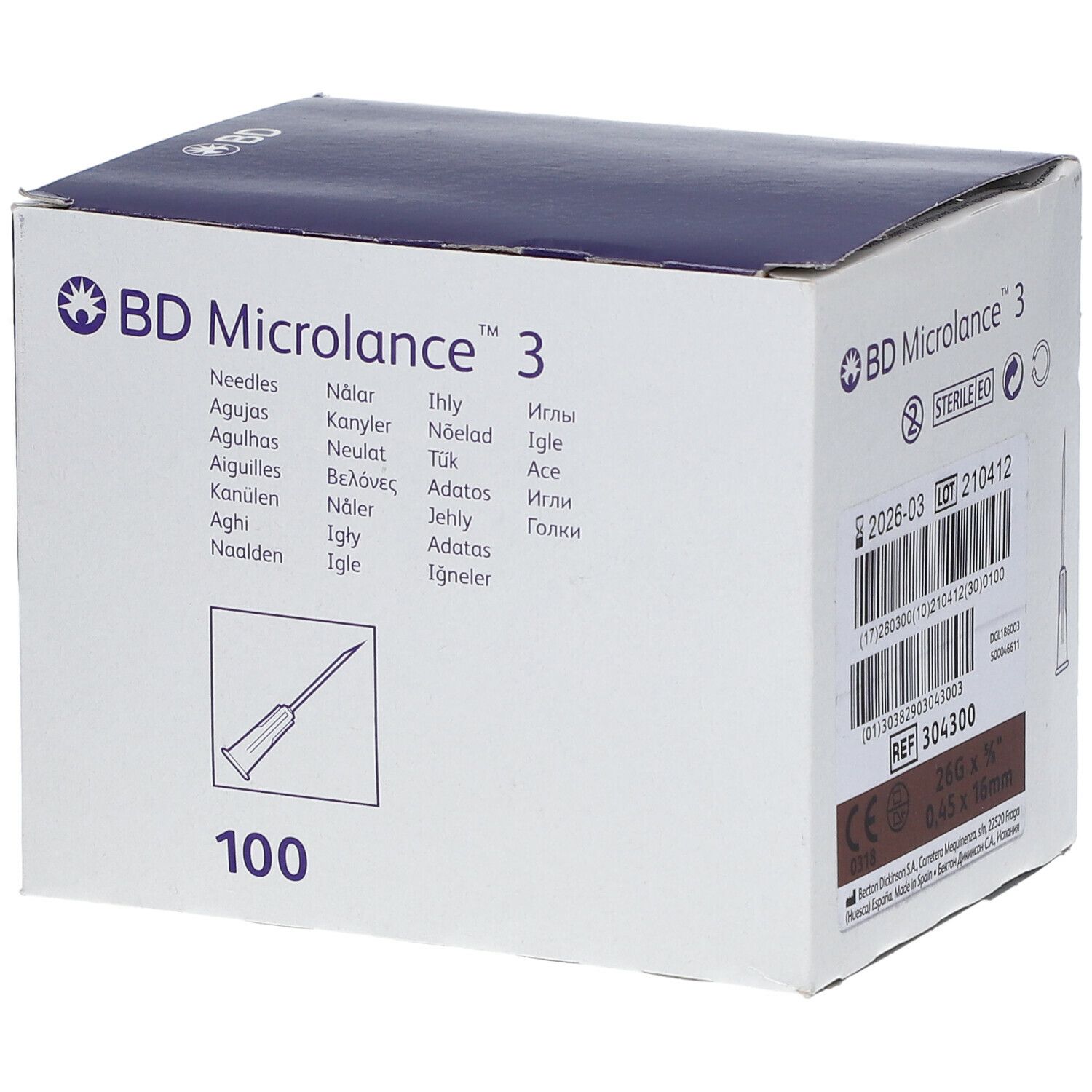 Image of BD Microlance™ 3 Nadeln 26G 0,45 x 16mm braun