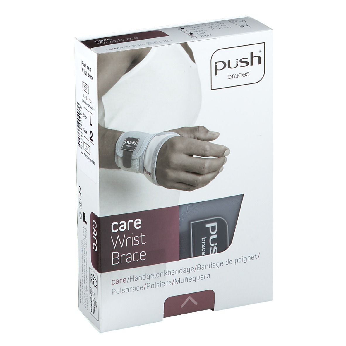 Push Care Handgelenkbandage links 15-17 cm Größe 2