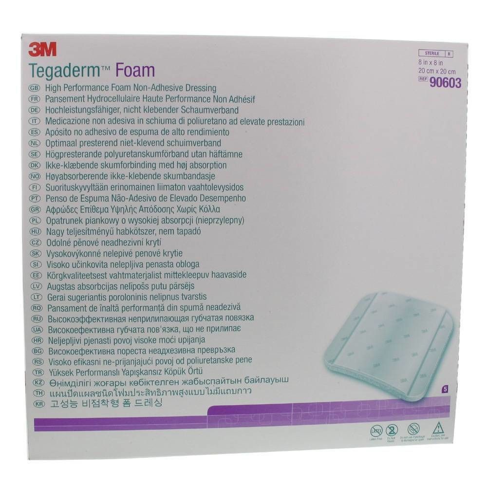 Image of 3M™ Tegaderm™ Foam Adhesive hochleistungsfähiger nicht klebender Schaumverband 20 x 20 cm