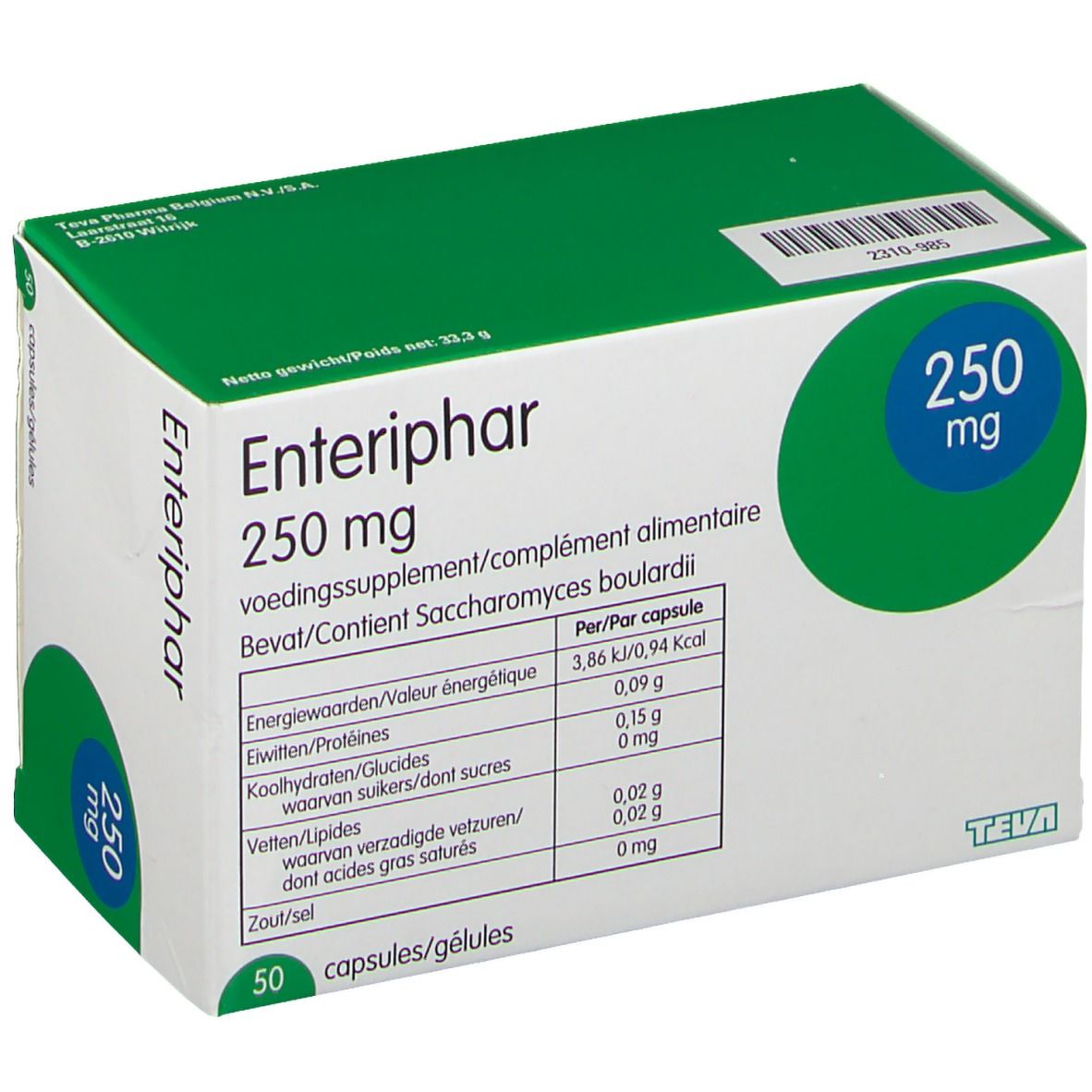 Image of Teva Enteriphar 250 mg