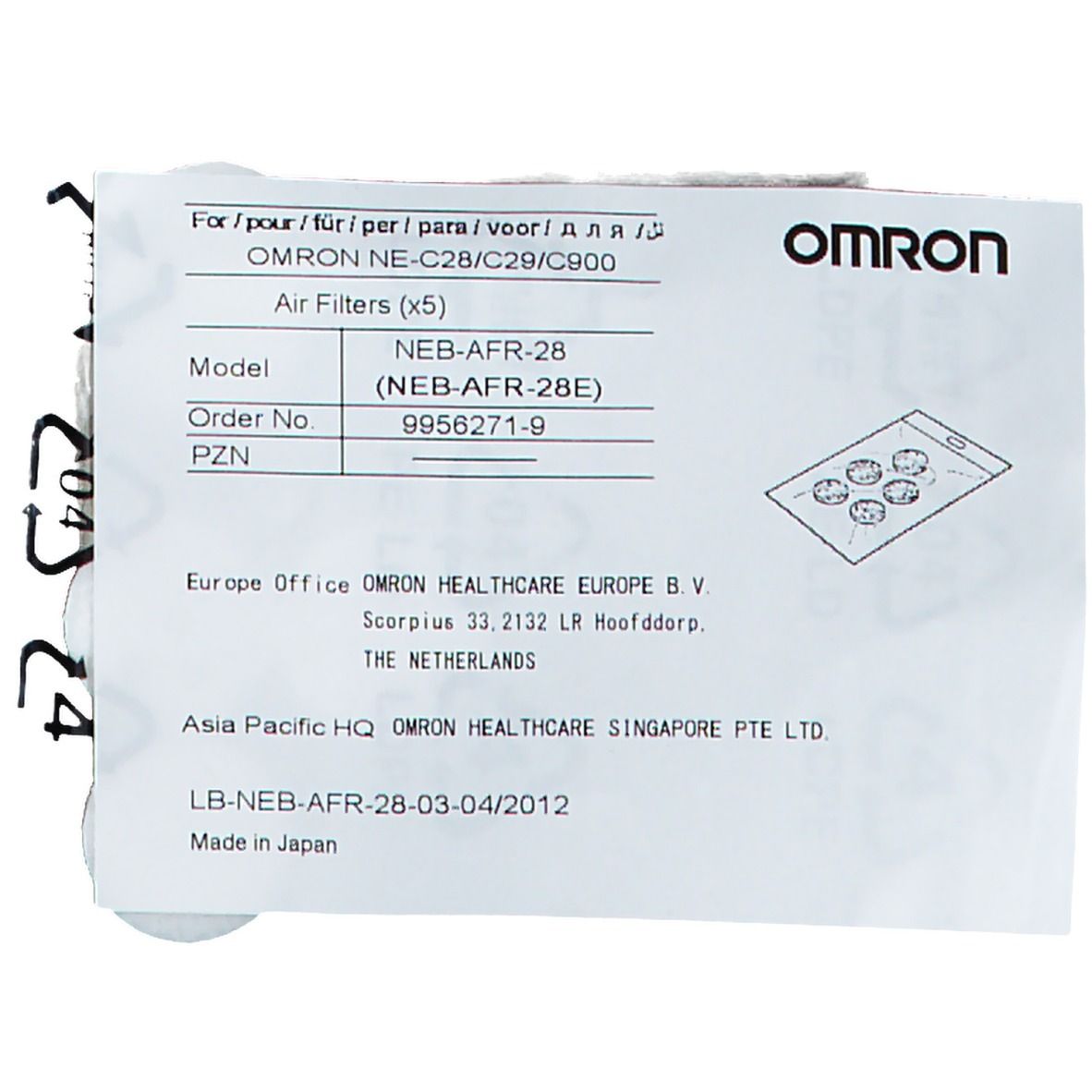 OMRON Vernebler Luftfilter