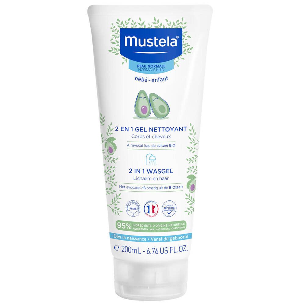Mustela® Bébé 2 en 1 Gel Nettoyant Corps et Cheveux Peau Normale