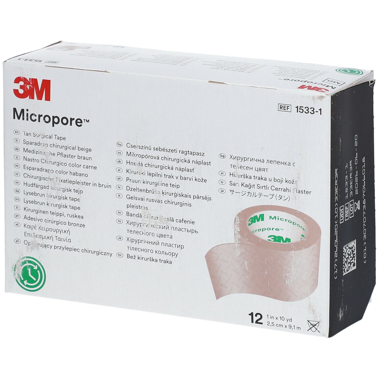 Image of 3M™ Micropore™ medizinisches Pflaster hautfarbend 2,5 cm x 9,1 m