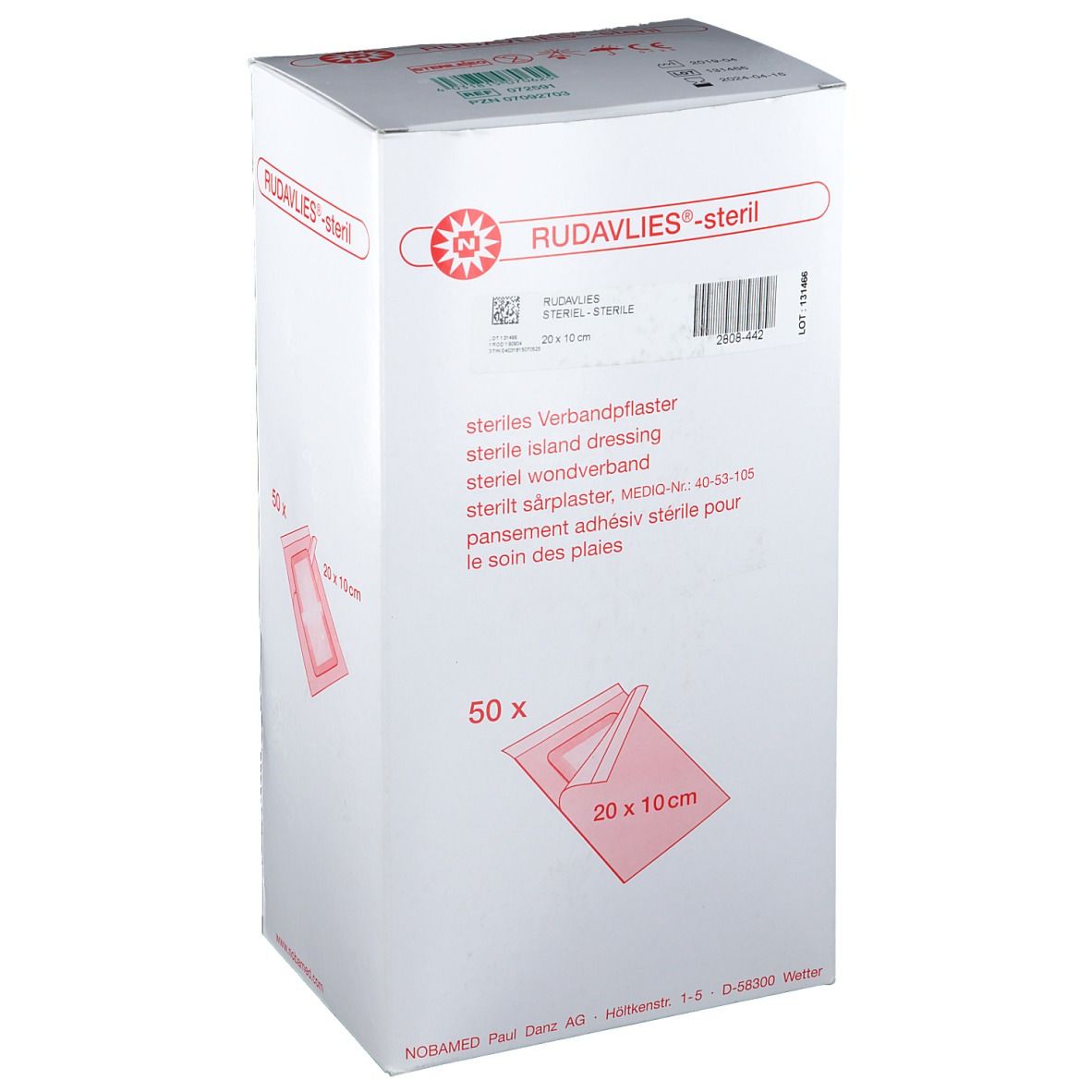 RUDAVLIES®-steril Verbandpflaster 20 x 10 cm