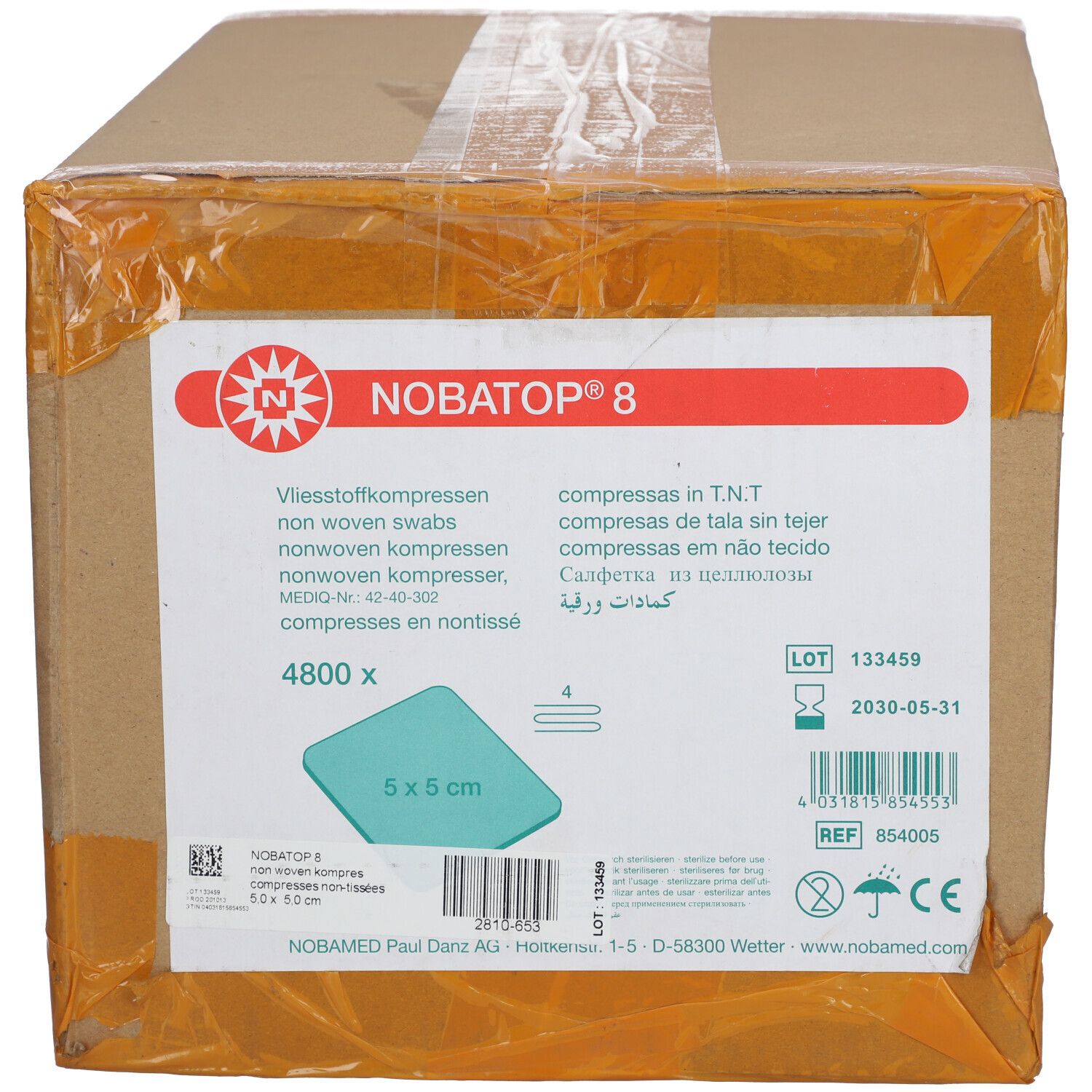 Image of NOBATOP® 8 Vliesstoffkompressen unsteril 5 x 5 cm