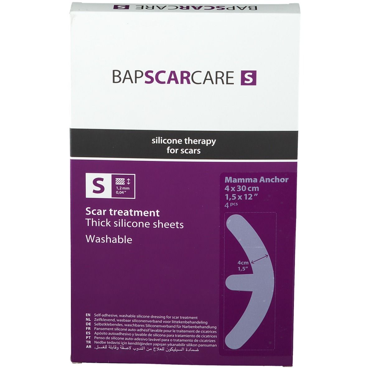 Image of BAP SCAR CARE S Silikonverband für Narbenbehandlung 4 x 30 cm