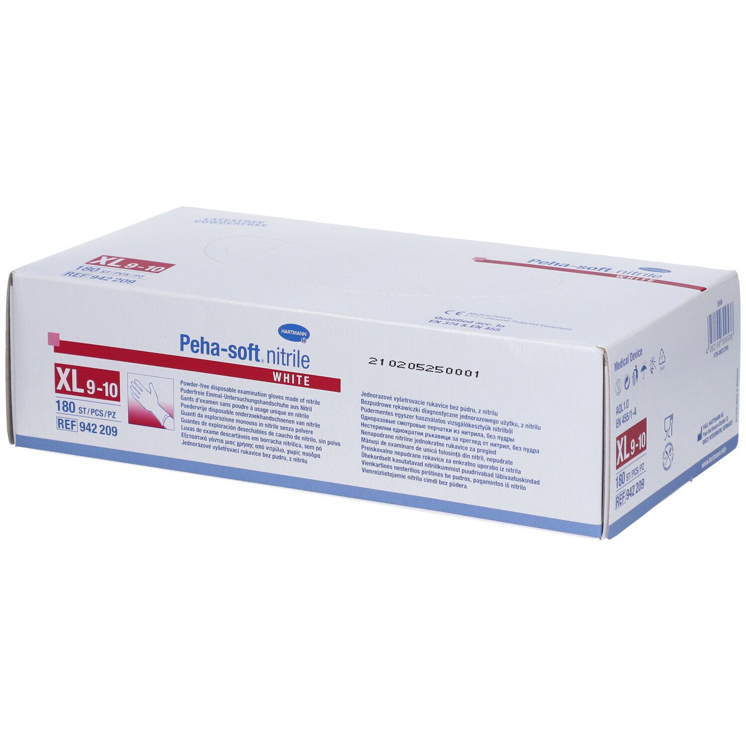 Image of Peha-soft® nitrile white puderfrei unsteril Untersuchungshandschuhe Gr. XL 9-10