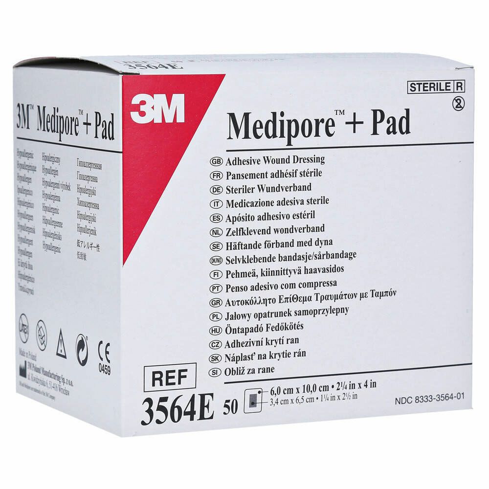 Image of 3M Medipore™ + Pad Steriler Wundverband mit Wundauflage 6 x 10 cm