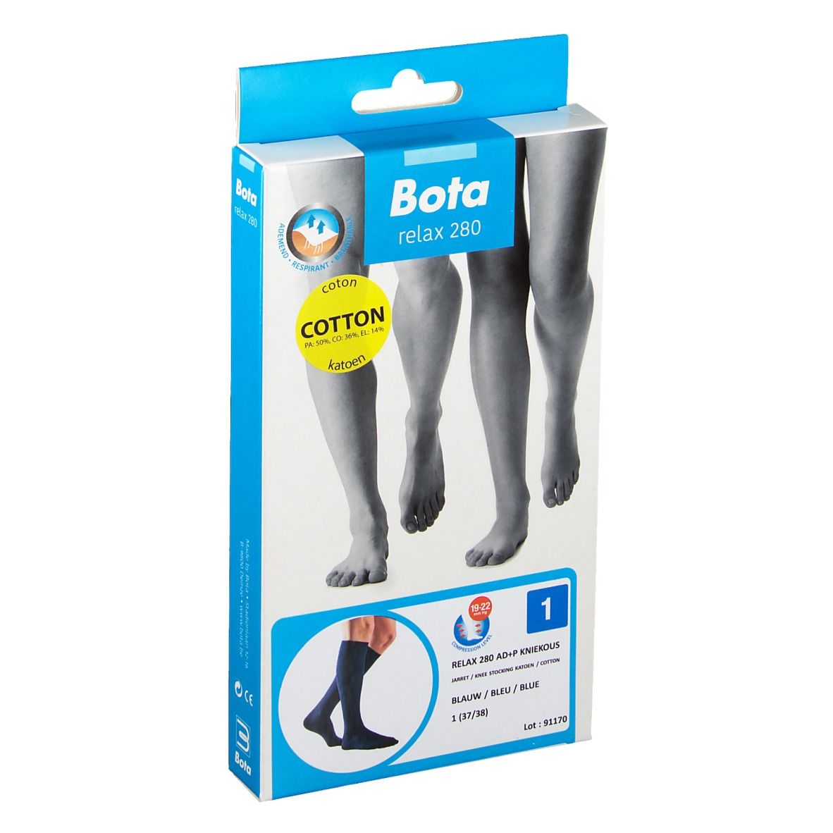 Bota Relax 280 Baumwolle Stützstümpfe AD+P blau Gr. 1 37/38