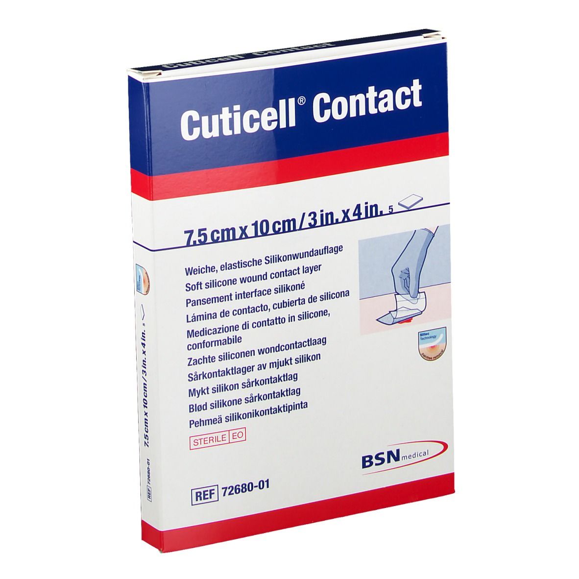 Cuticell® Contact Silikonauflage 7,5 cm x 10 m