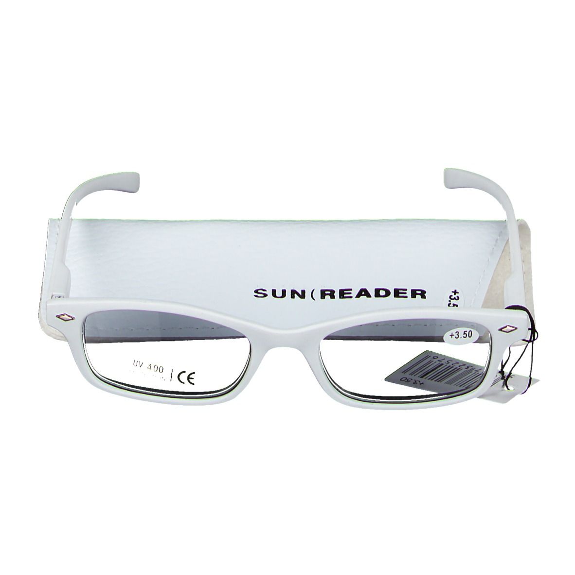 Pharma Glasses Sunreader weiß +3.50