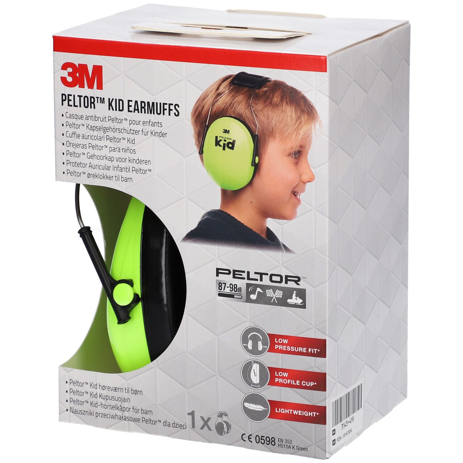 3M™ Peltor™ Kid Pour enfant, neon Vert