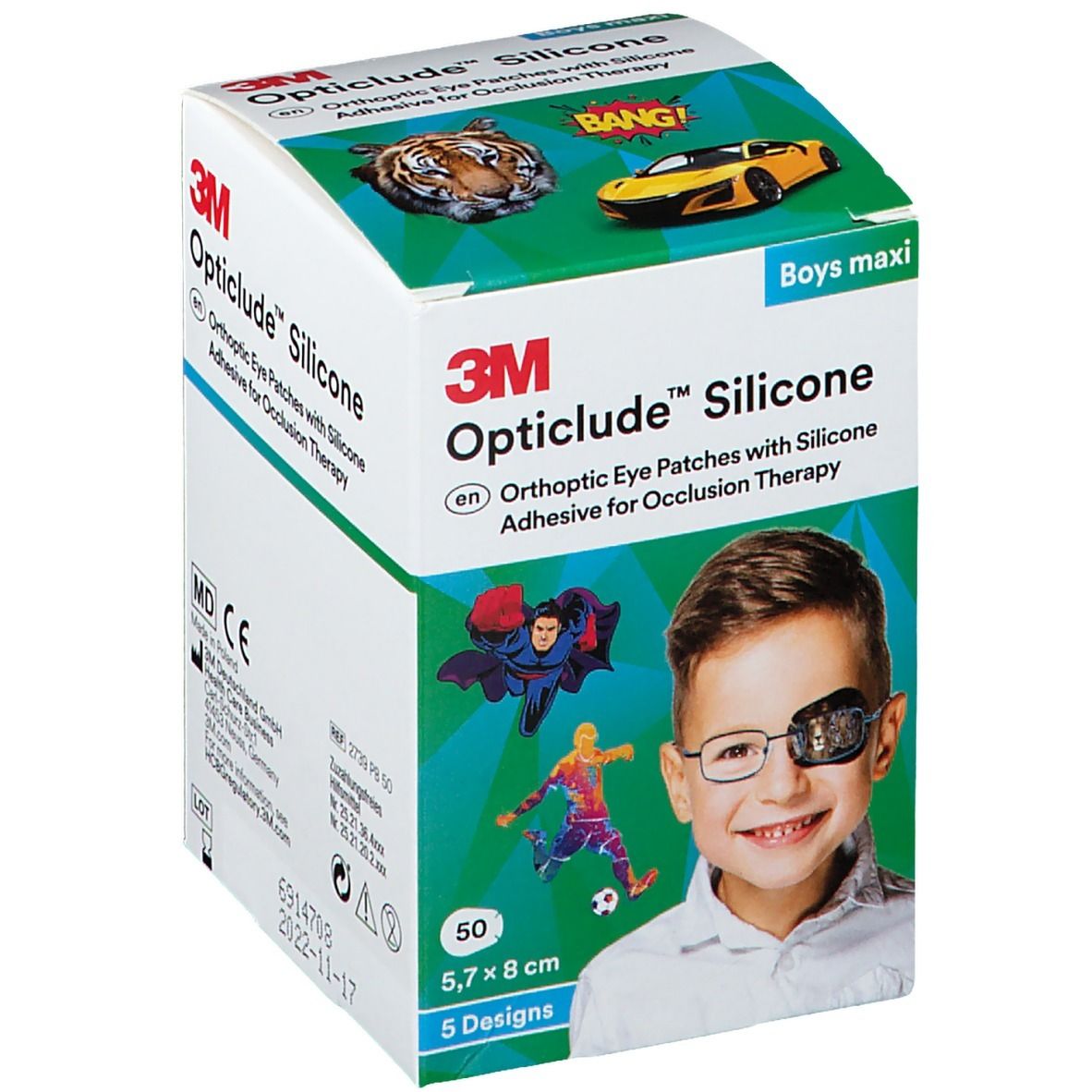 Image of 3M Opticlude™ Silicone Boys maxi Augenpflaster 5,7 x 8 cm