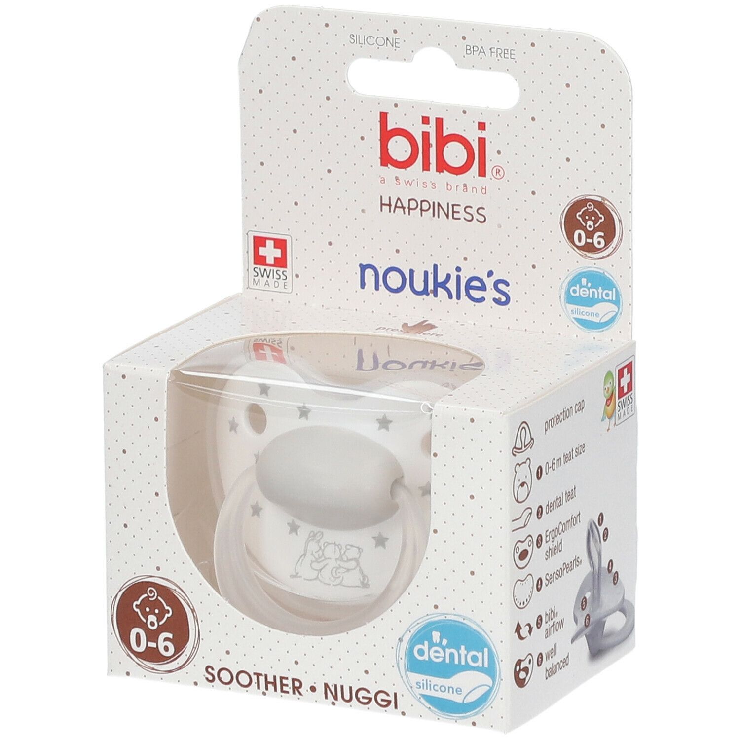 bibi® Happiness Orthodontischer Schnuller Noukie's Stars 0-6 Monate