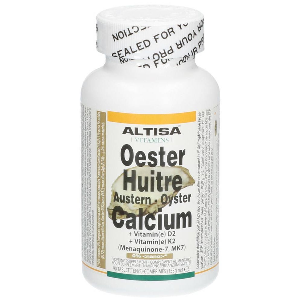 ALTISA Calcium Austernschalen 500 mg + Vitamin D2 + Vitamin K2