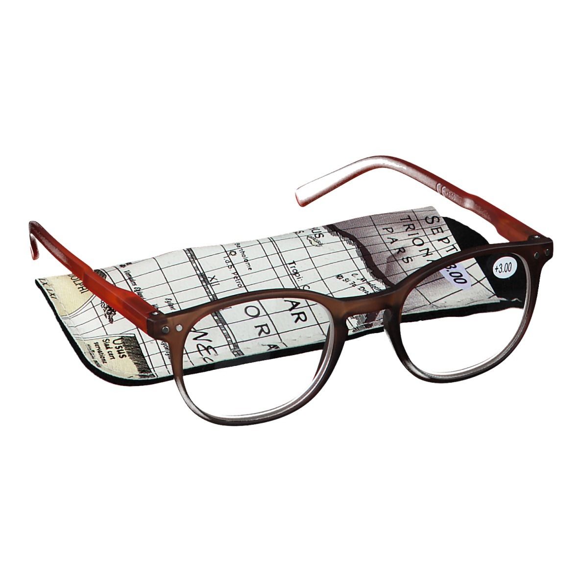 Pharma Glasses Lesebrille Orange-Braun + 3.00
