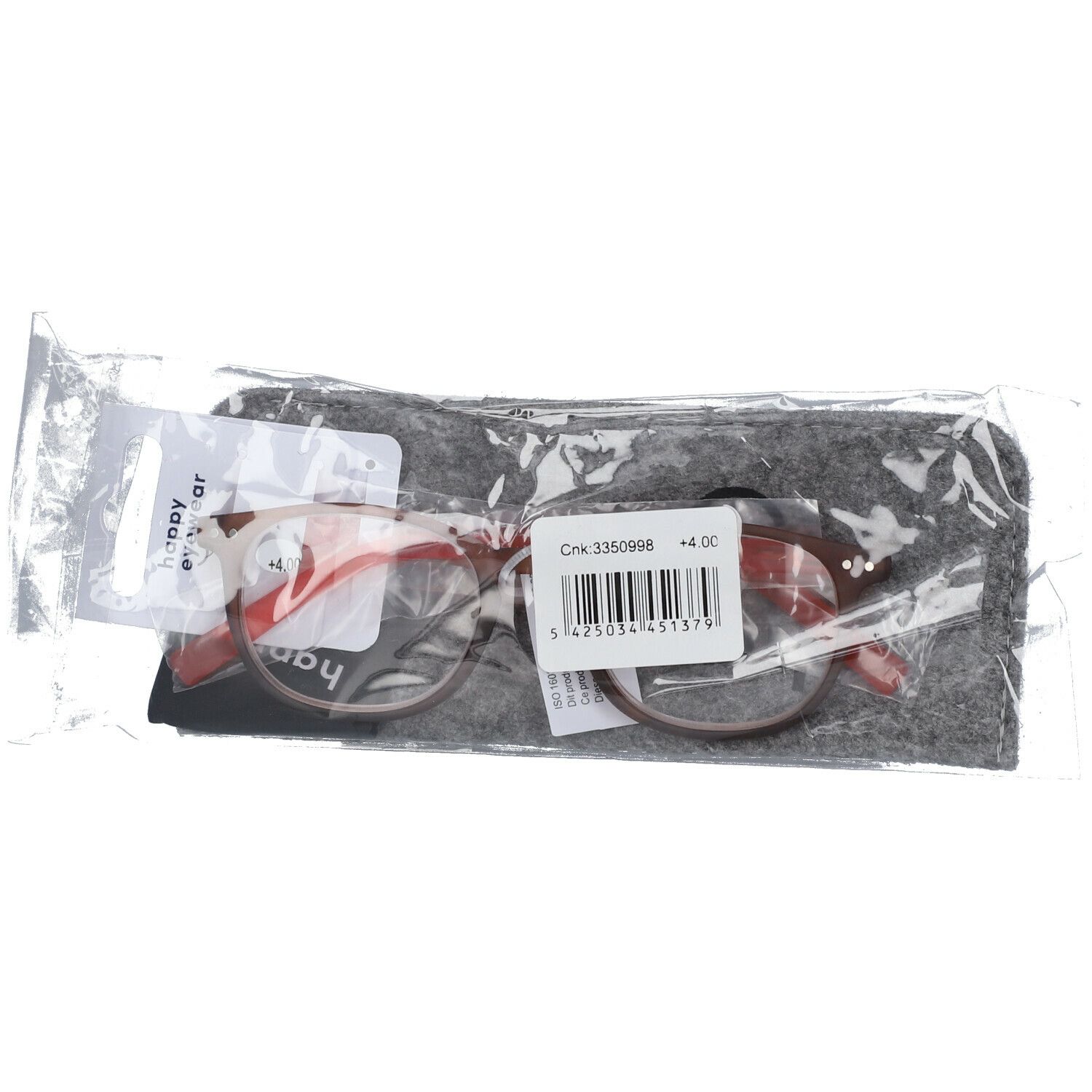 Pharma Glasses Lesebrille Orange-Braun + 4.00