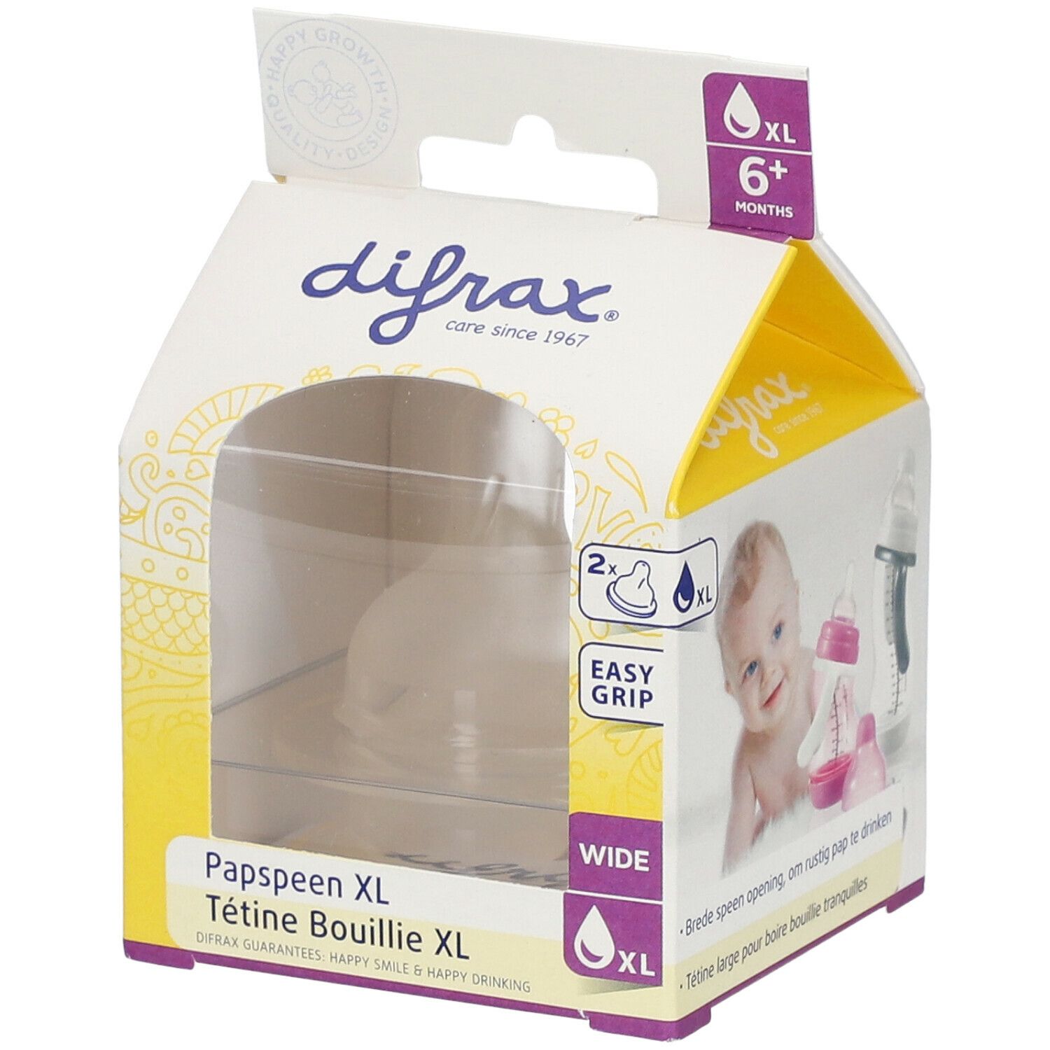 difrax® Flaschensauger Wide XL +6m