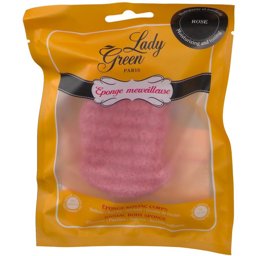 Lady Green Éponge Konjac Corps Rose Bio