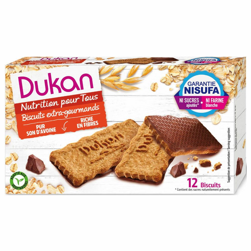 Image of Dukan® Haferkleie Kekse mit Schokoladenüberzug