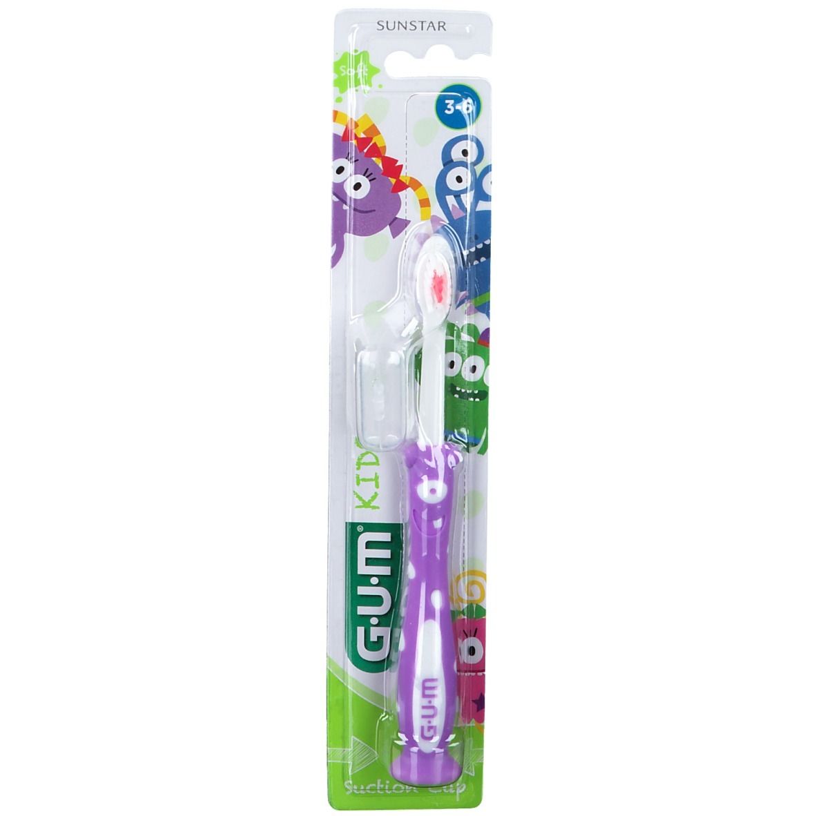 GUM® Kids Zahnbürste Monster 3-6 Jahre (Farbe nicht wählbar)