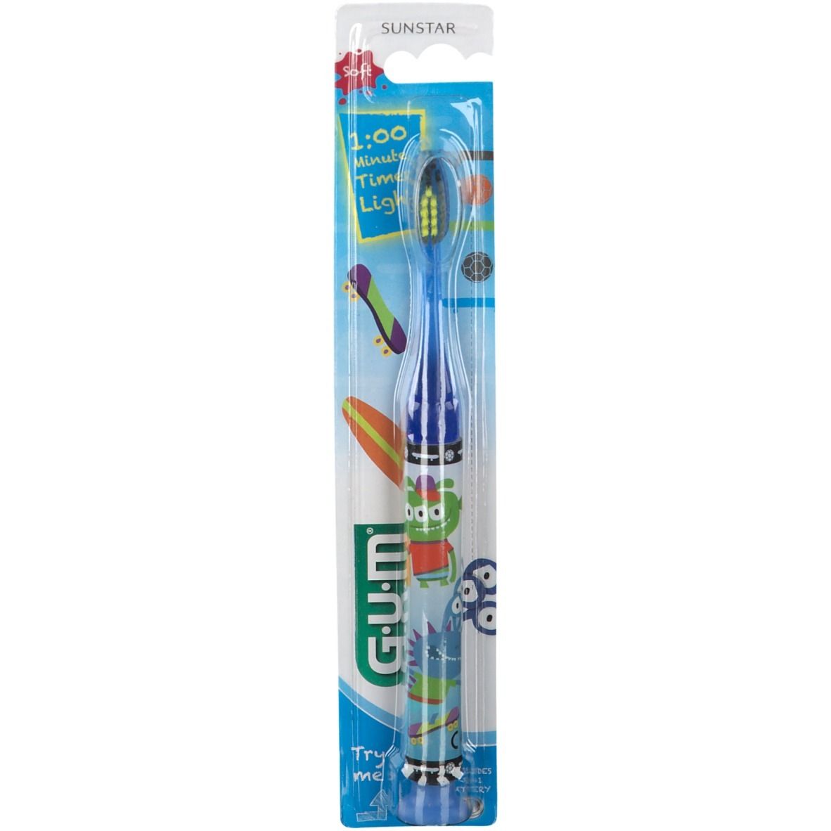 GUM® Junior Zahnbürste Monster light-up soft (Farbe nicht wählbar)
