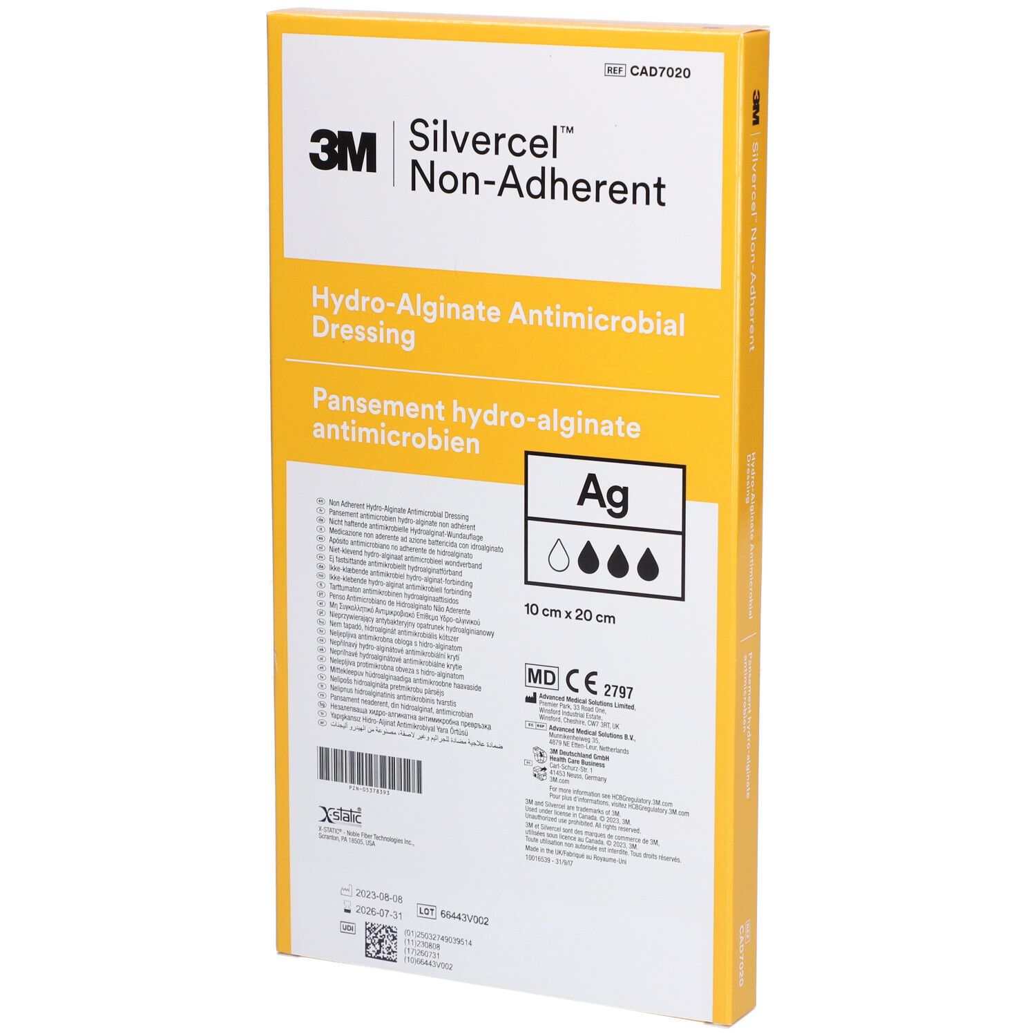 SILVERCEL™ Nicht haftendes Silber-Pflaster 10 x 20 cm