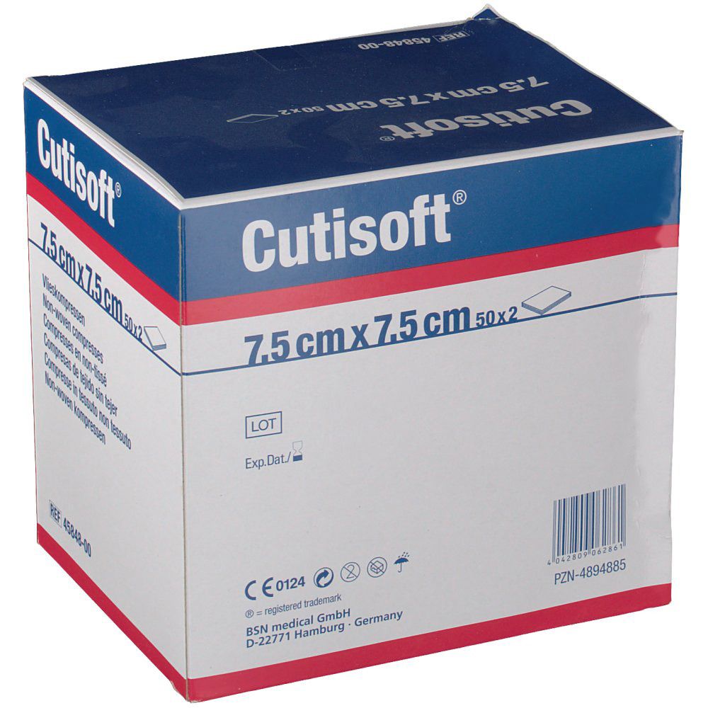 Cutisoft® Sterile Tupfer aus Vliesstoff 7,5 cm x 7,5 cm - shop-apotheke.ch