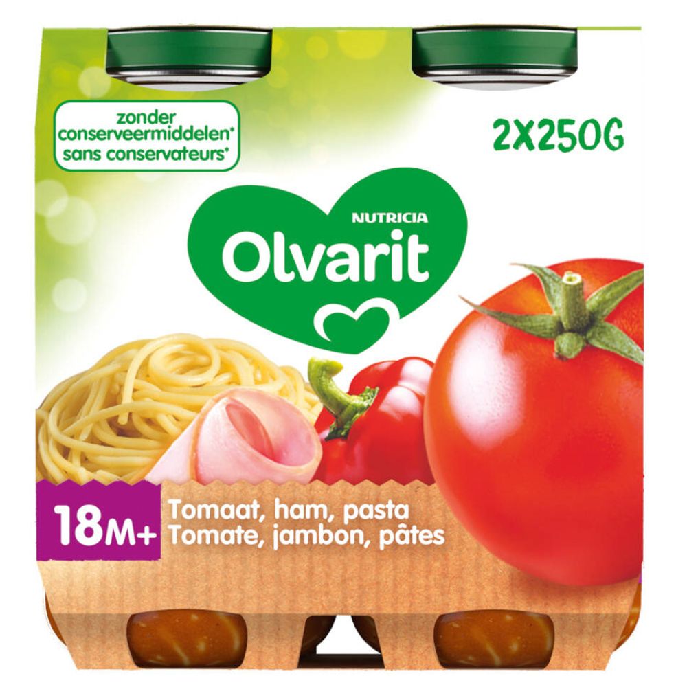 Olvarit Tomate, Schinken und Pasta 18+ Monate
