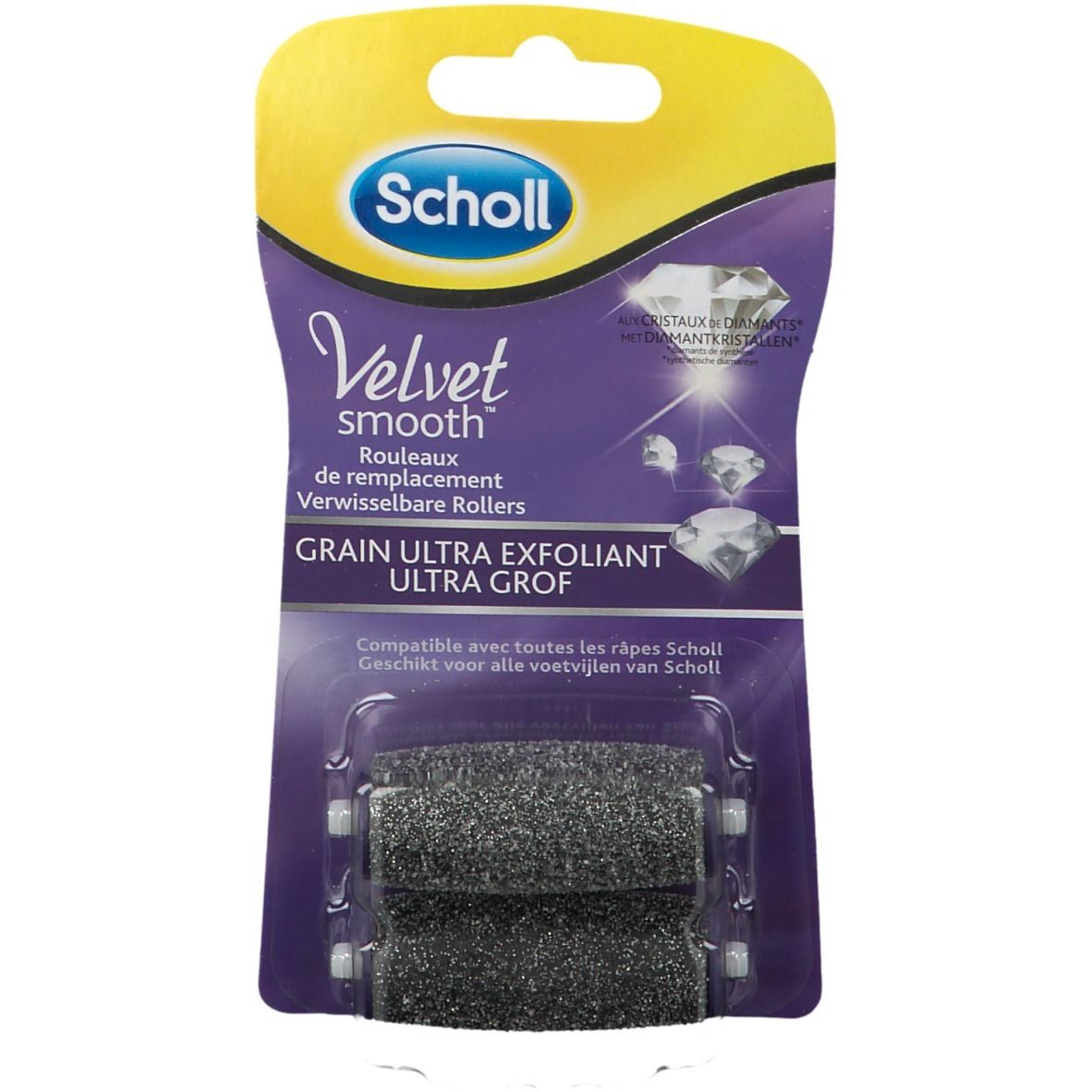 Scholl Velvet Smooth Pedi Wet & Dry Ersatzrollen Diamantpartikel ultrastark