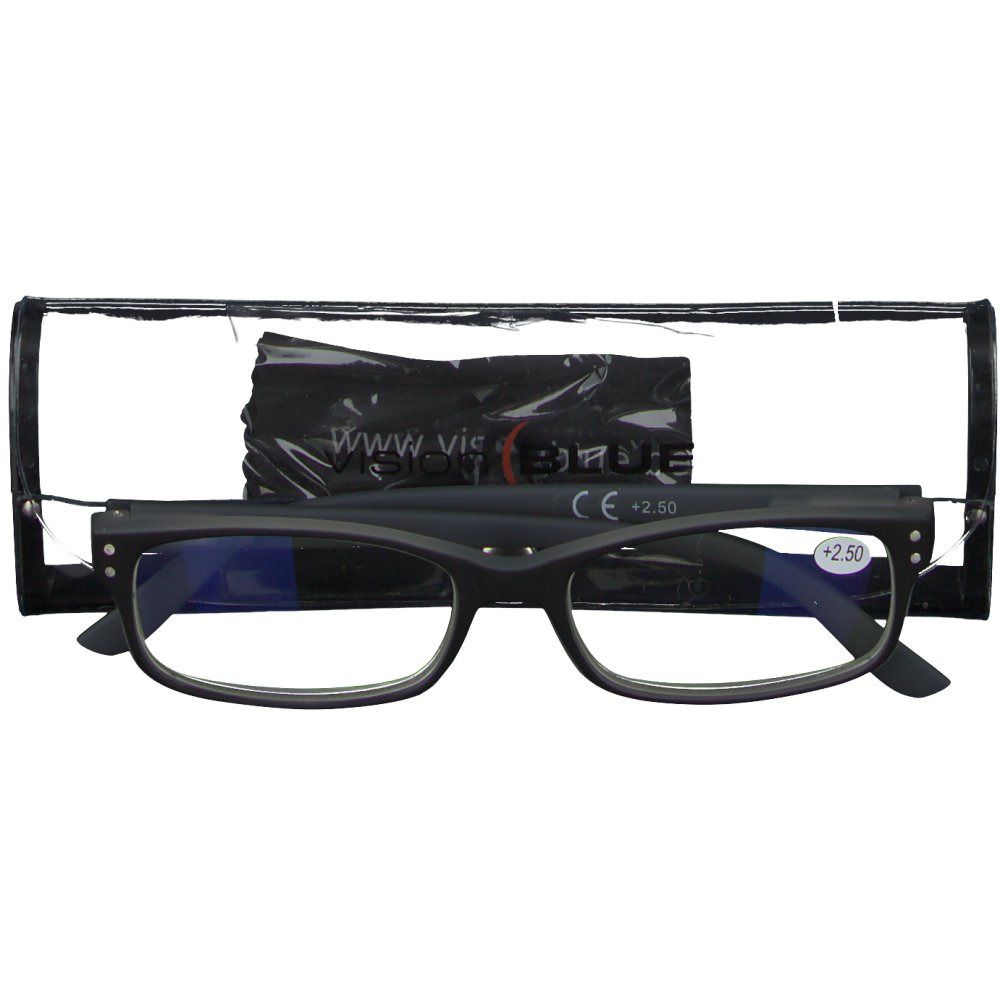 Pharma Glasses VisionBlue PC01 Schwarz + 2.50