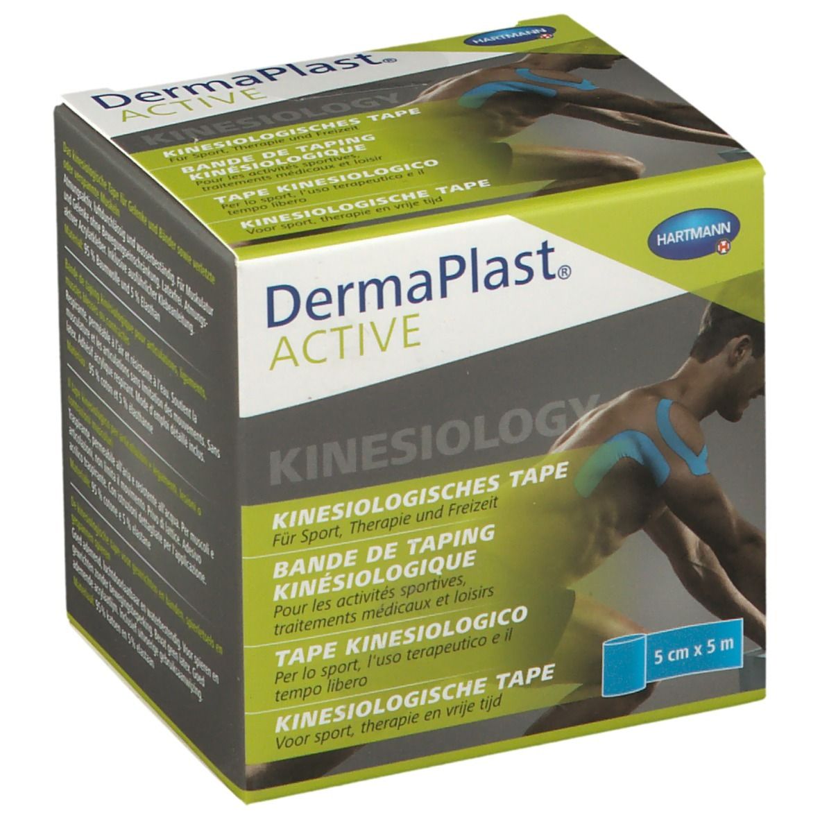 Dermaplast®Bande de kinésiologie active bleu 5 cm x 5 m