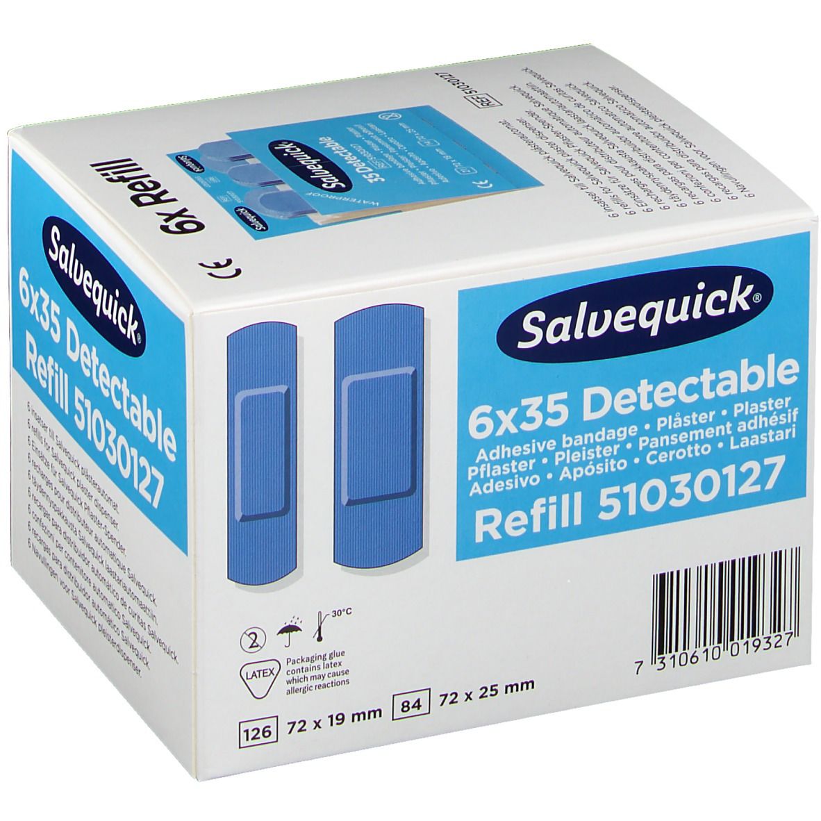 Image of Salvequick® selbstklebende Wundpflaster blau