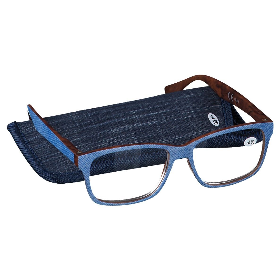 Pharma Glasses Lesebrille Palerma Jeans + 4.00