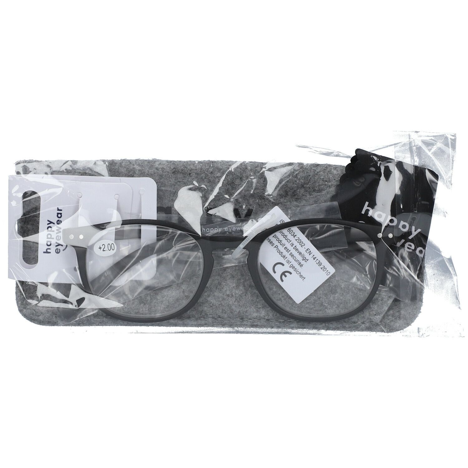 Pharma Glasses Lesebrille schwarz + 2.00