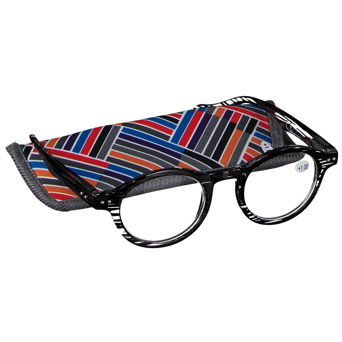 Image of Pharma Glasses Lesebrille Milano grau-schwarz + 1.00